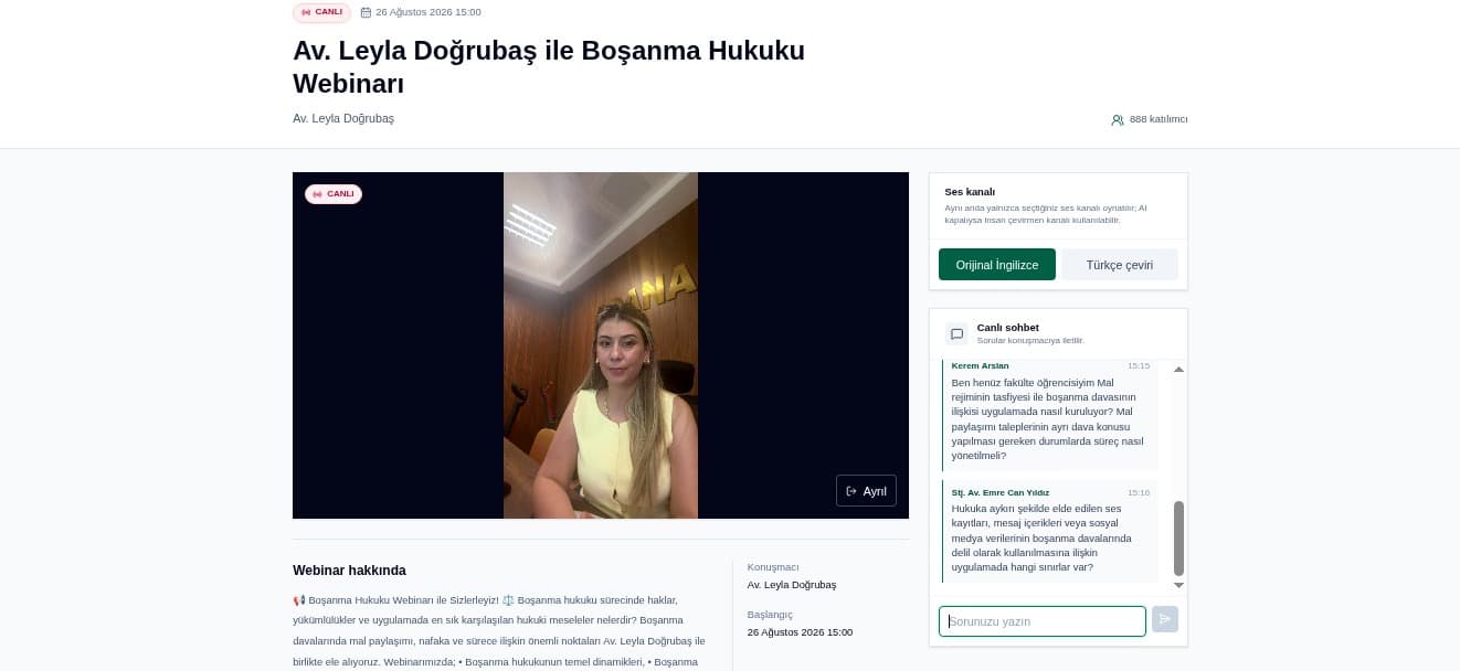 Hukuk Eğitiminde Dijital Ölçek: “Boşanma Hukuku” Webinarı Hukukçuları Çevrimiçi Buluşturdu